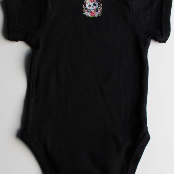 Infant Panda Blue Flower Baby Rib Bodysuit Regular price - Picture 3 of 8